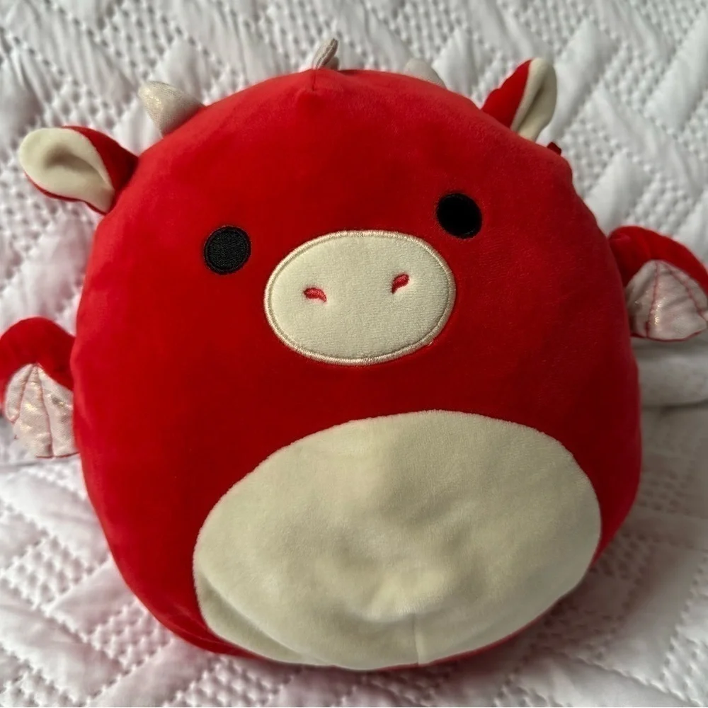 Squishmallows Original Kellytoy Baidin Red Dragon 8 Inch Pillow Stuffed Animal - Picture 2 of 8